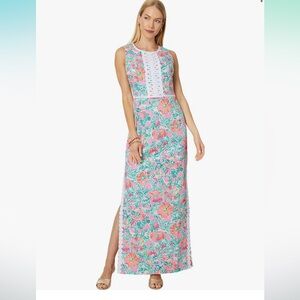 NWT Lilly Pulitzer Ashler Maxi Dress Soleil Pink Perfect Poppy